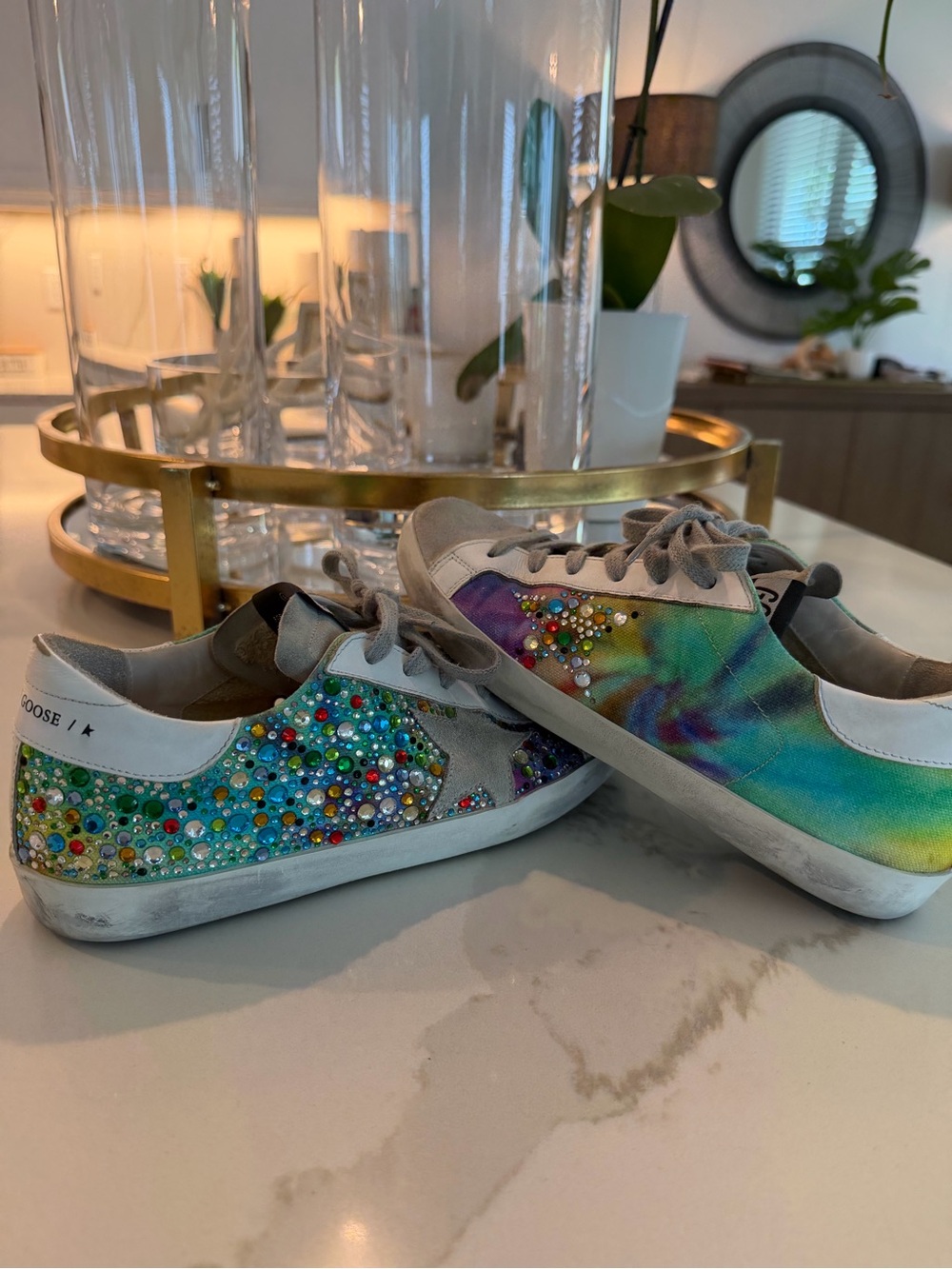 Golden Goose Tie-Dye Gemstone-Embellished Low-Top Sneakers - Picture 4 of 6